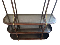 Brass Accent Mid Century Style Display Shelf