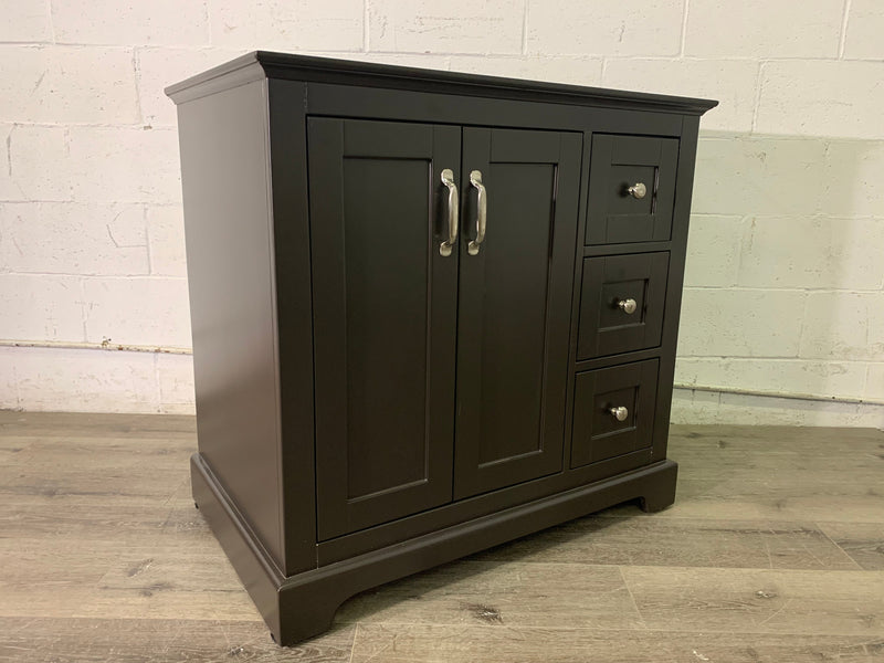 Espresso Bathroom Vanity With Satin Nickel Hardware