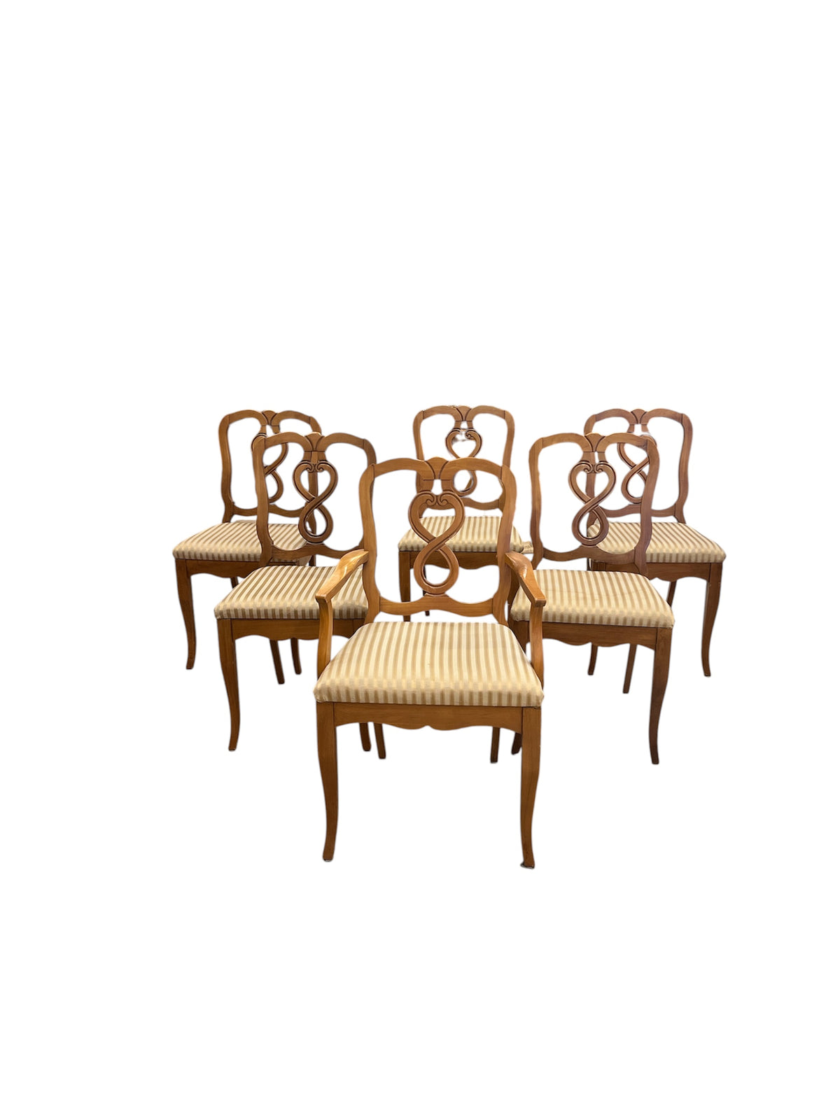 Queen Anne Style Dining Table with 6 Chairs and Leaf