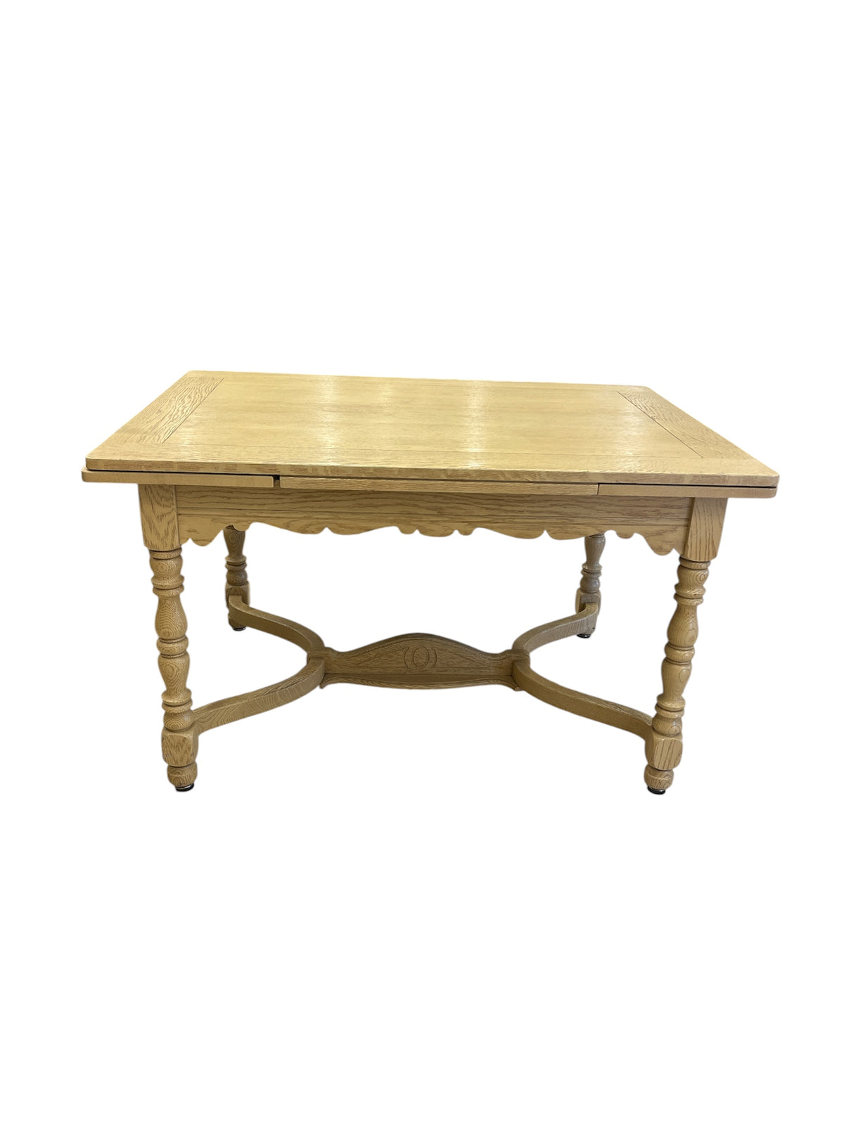 Light Oak Tone Expandable Dining Table with 6 Chairs