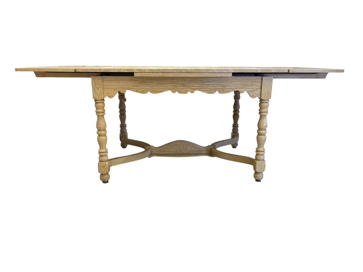 Light Oak Tone Expandable Dining Table with 6 Chairs
