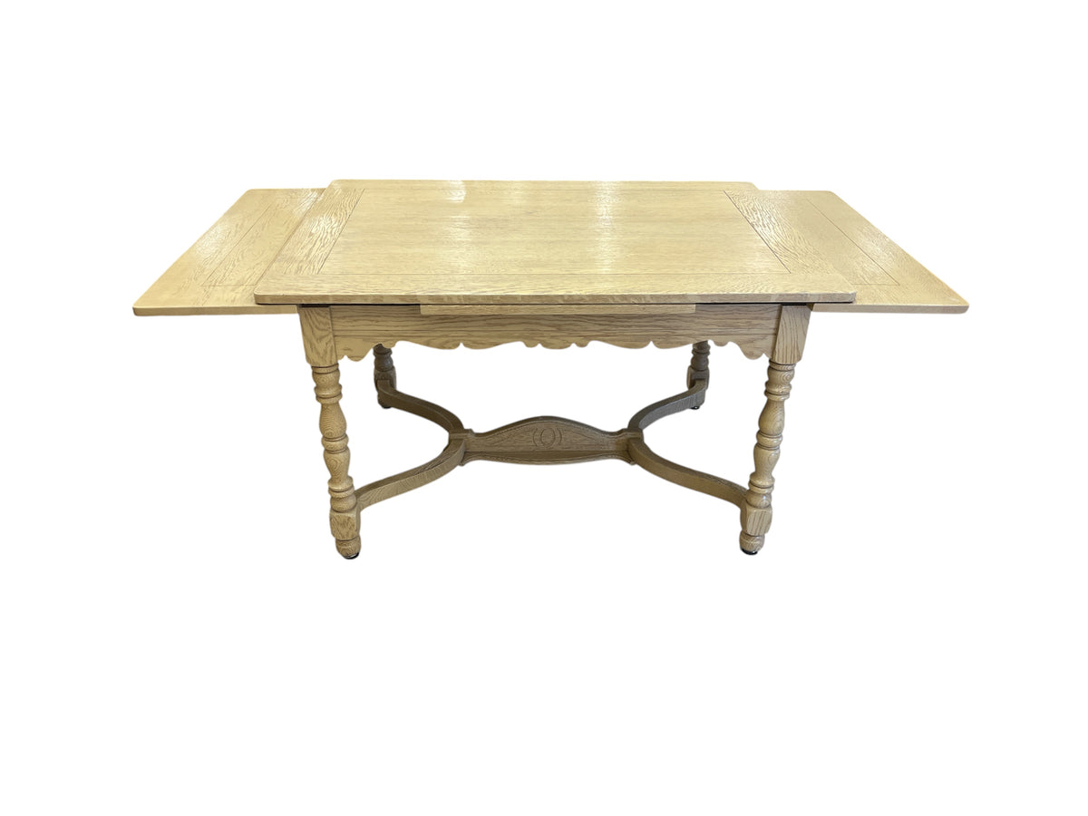 Light Oak Tone Expandable Dining Table with 6 Chairs