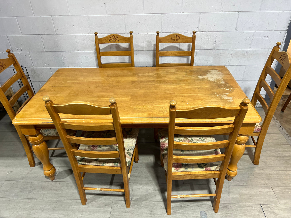 Wood Dining table Set - 6 Chairs