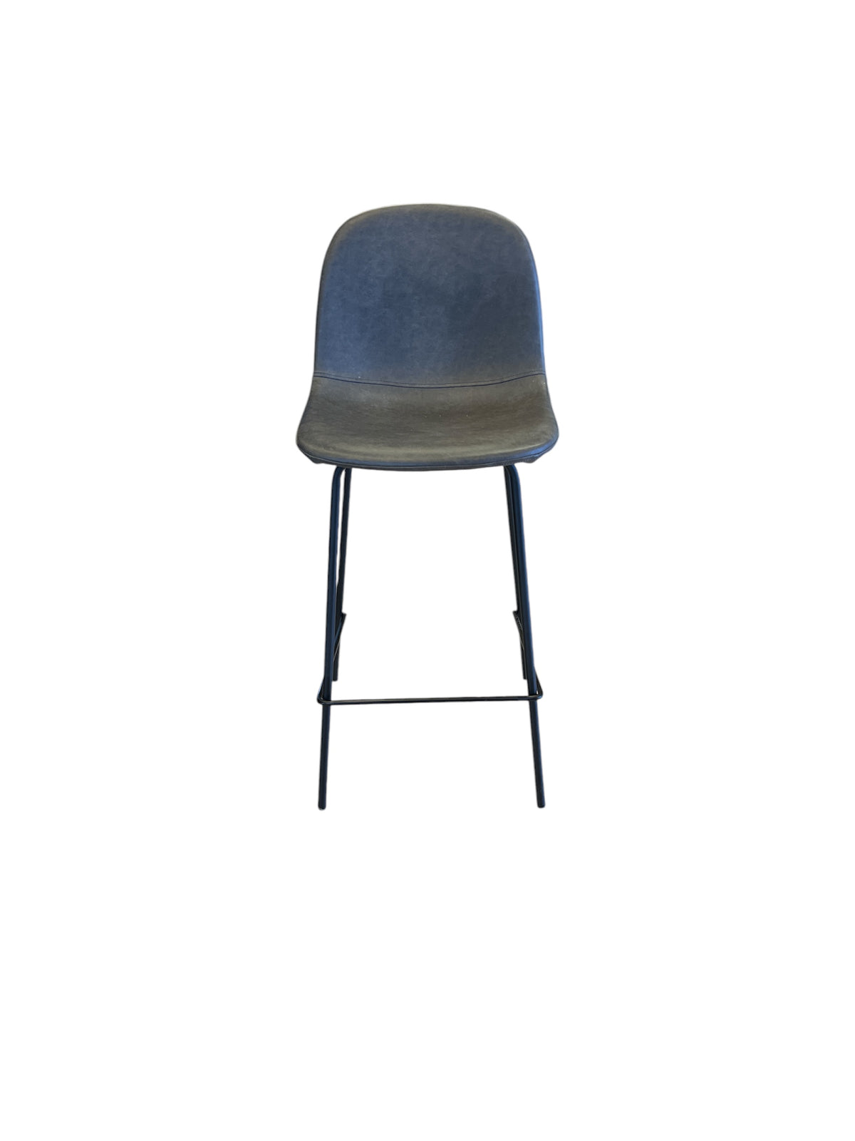 Dark Grey Modern Minimalistic Faux Leather Bar Stool