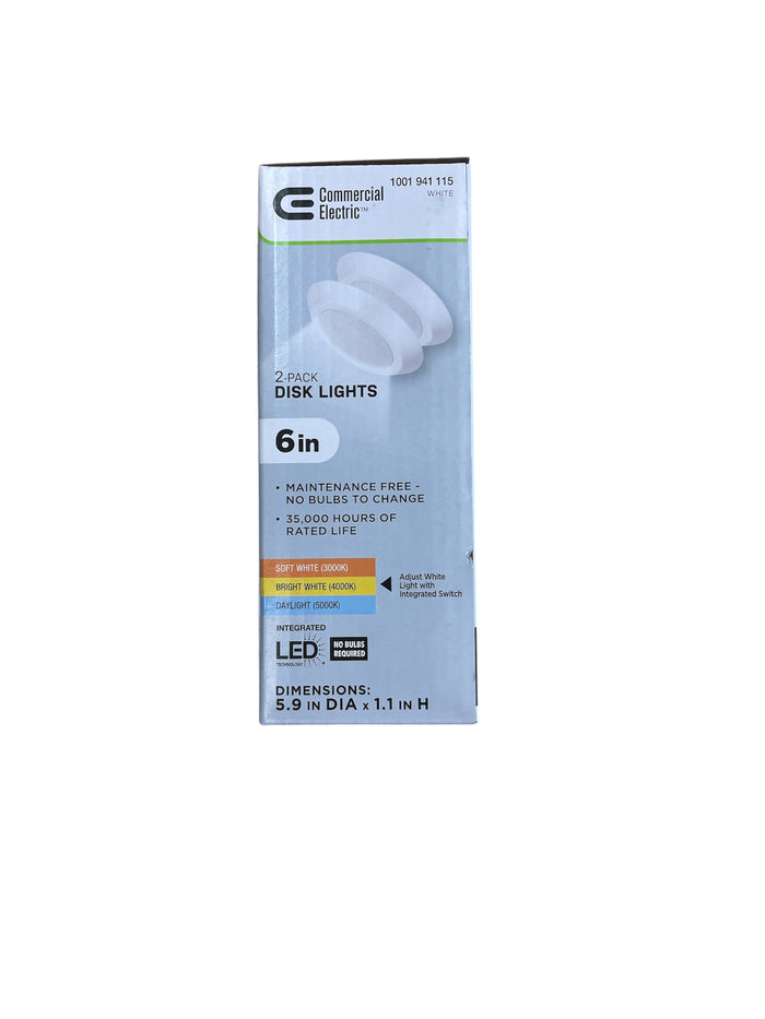 Commercial Electric 2-Pack 6 Inches Disk Lights