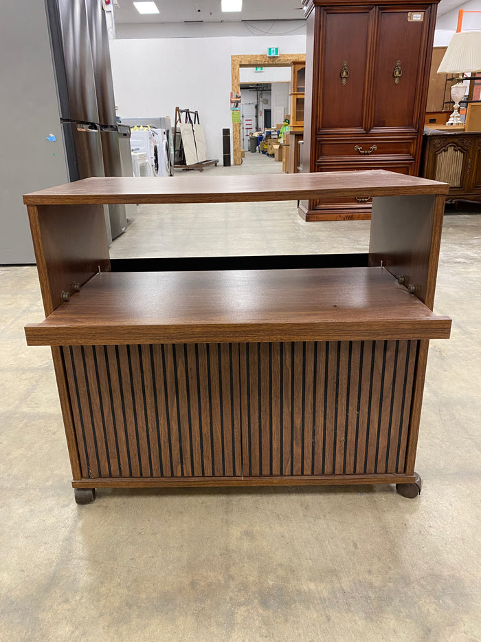 Wooden Microwave Storage Cart with Castors