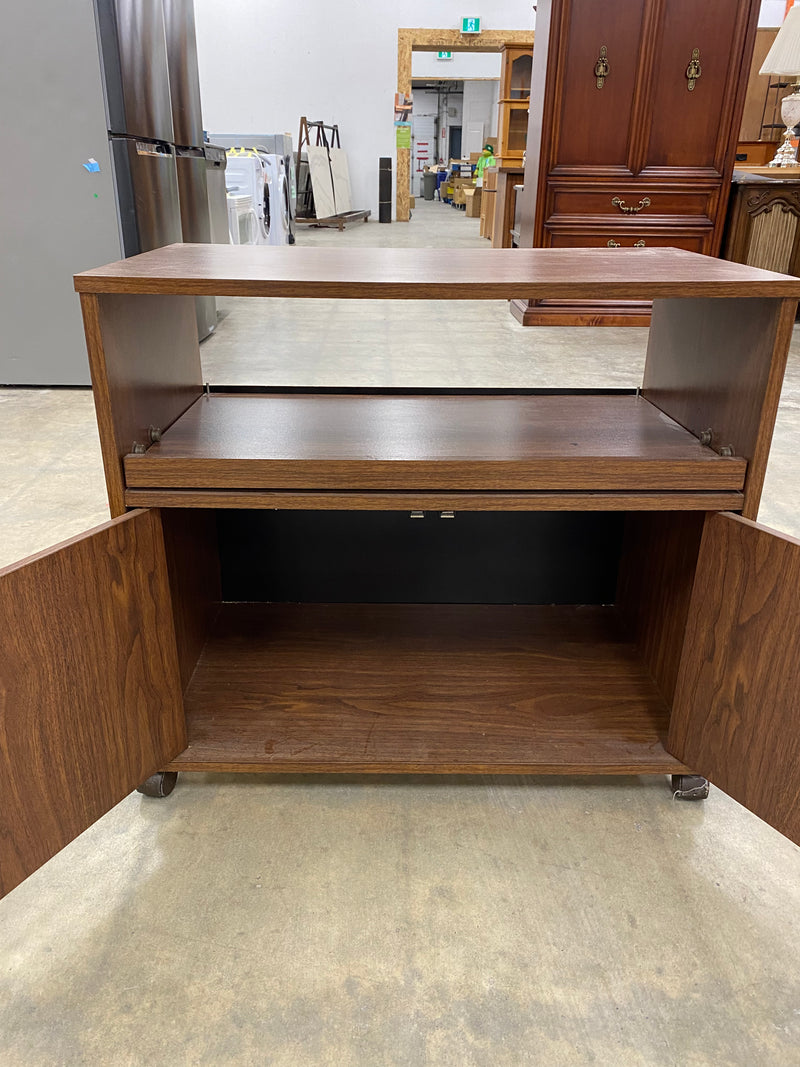 Wooden Microwave Storage Cart with Castors