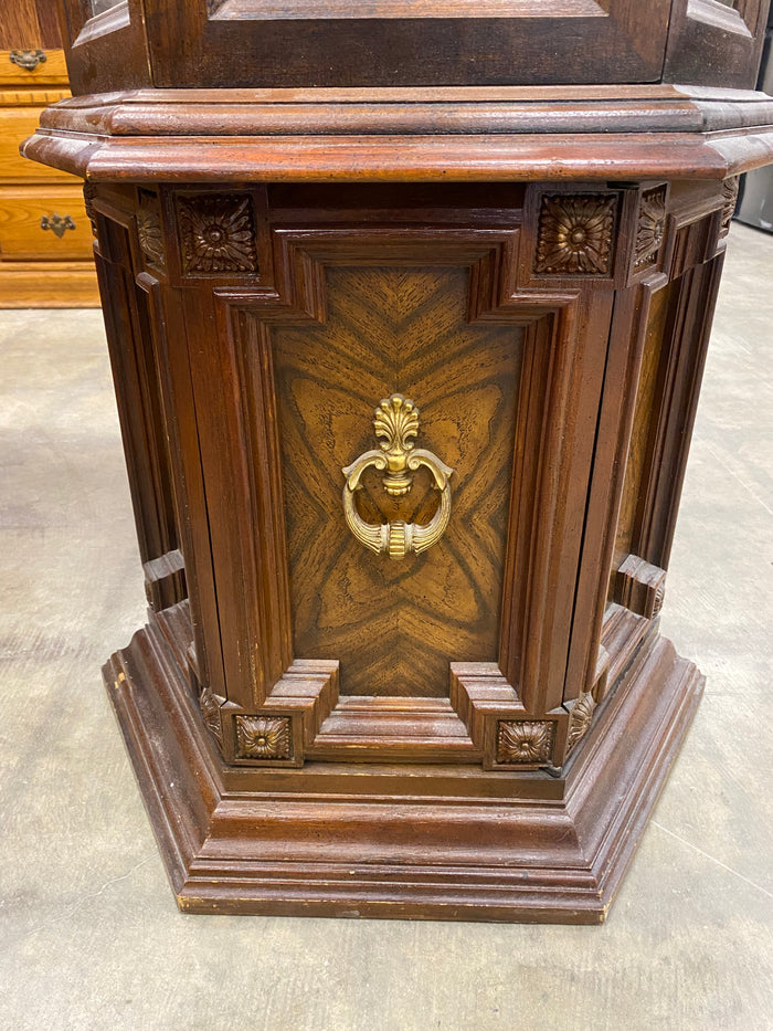 Maple Brown Octagonal Curio Cabinet