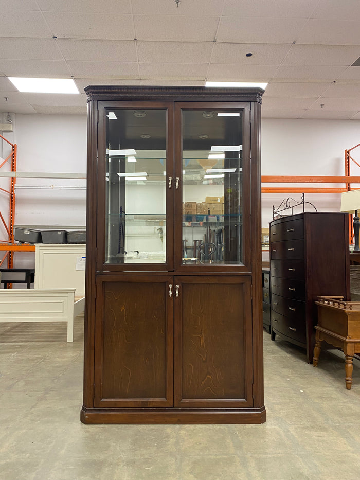 Brown Freestanding China Cabinet with Ample Storage