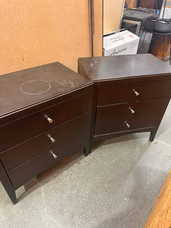 Dark Brown End Tables ( Set of Two )