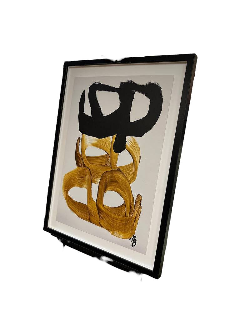 Black & Gold Abstract Art