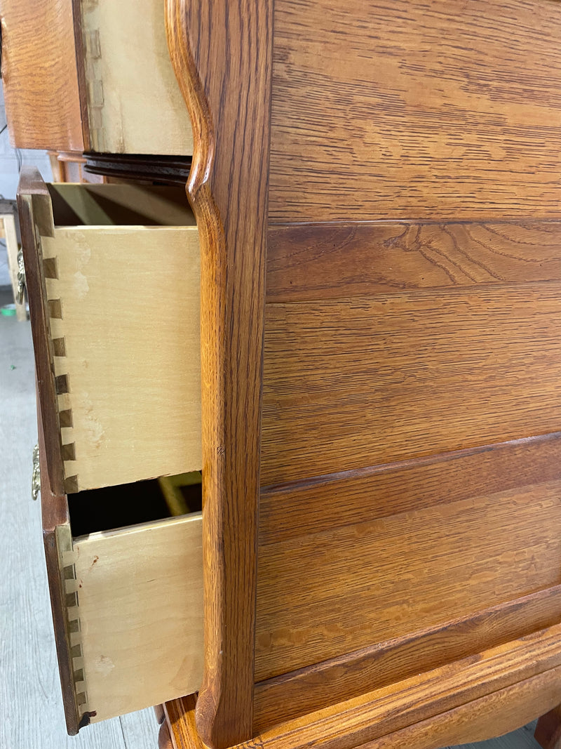 Solid Oak Victorian Style Dresser w/ Mirror