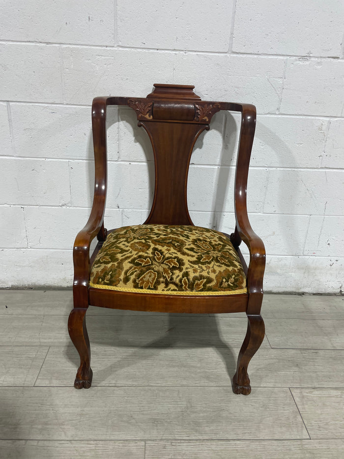 Antique Tapestry Seat Captain's Chair