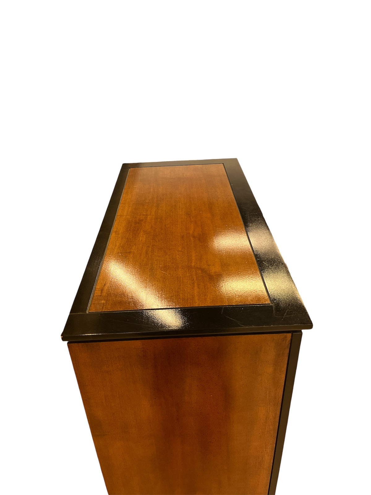 Crane & Floral Burl Wood Veneer Armoire