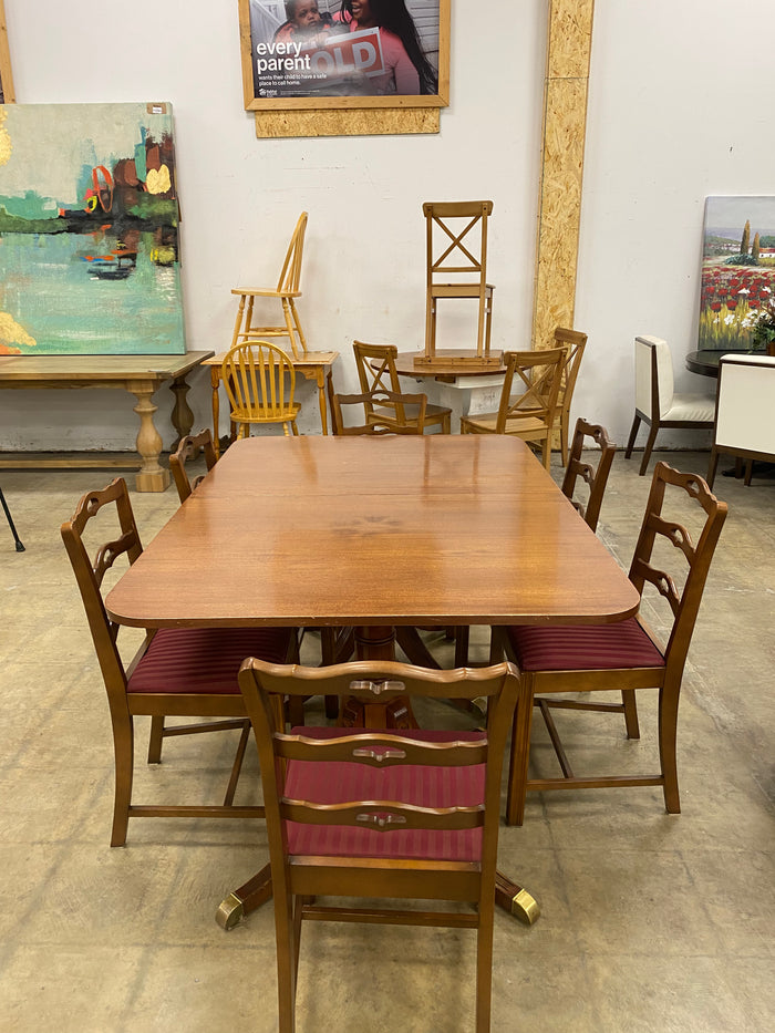 Rectangular Wooden 6 Chairs Dining Table