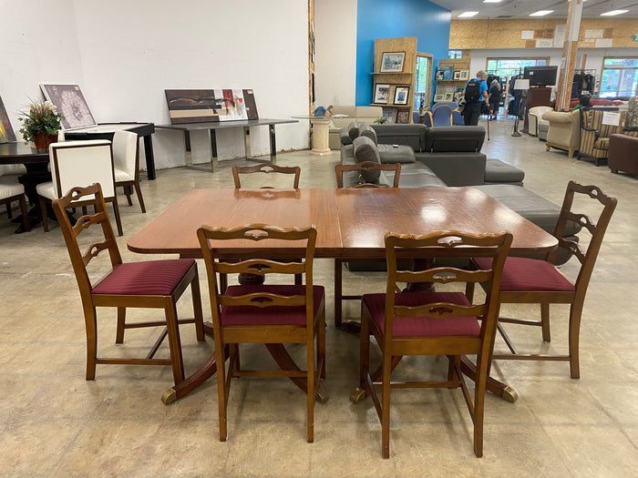 Rectangular Wooden 6 Chairs Dining Table