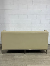 Faux Leather Olive/Beige 2 Seat Couch