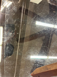 Modern Glass Top Dining Table with Sculptural Base