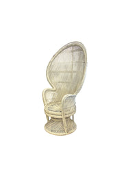 White Wicker Peacock Chair
