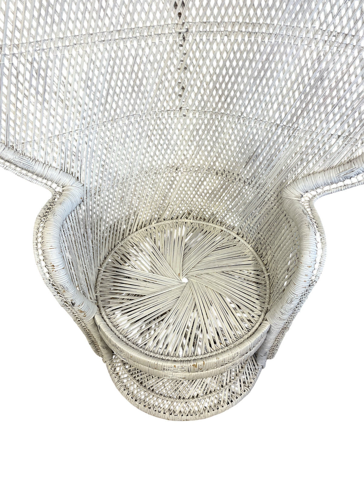 White Wicker Peacock Chair