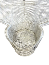 White Wicker Peacock Chair