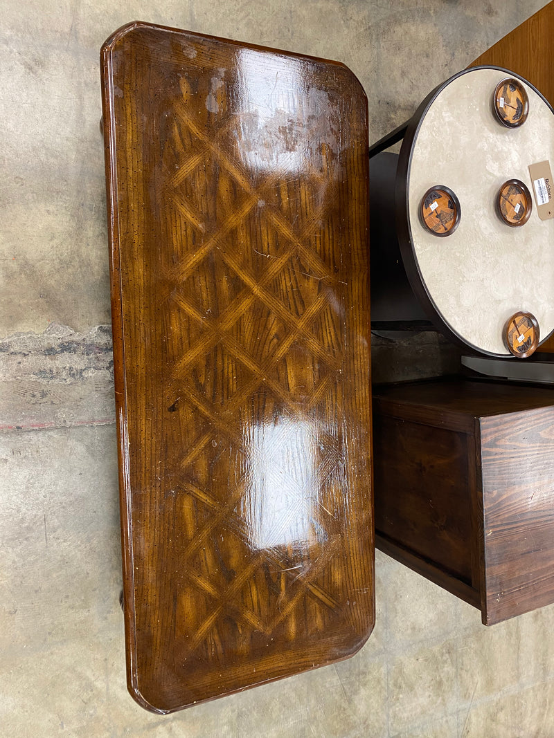 Dark Wood Coffee Table with a Glossy Finish