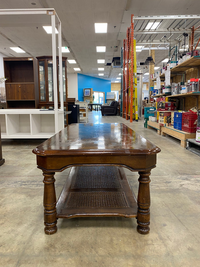 Dark Wood Coffee Table with a Glossy Finish