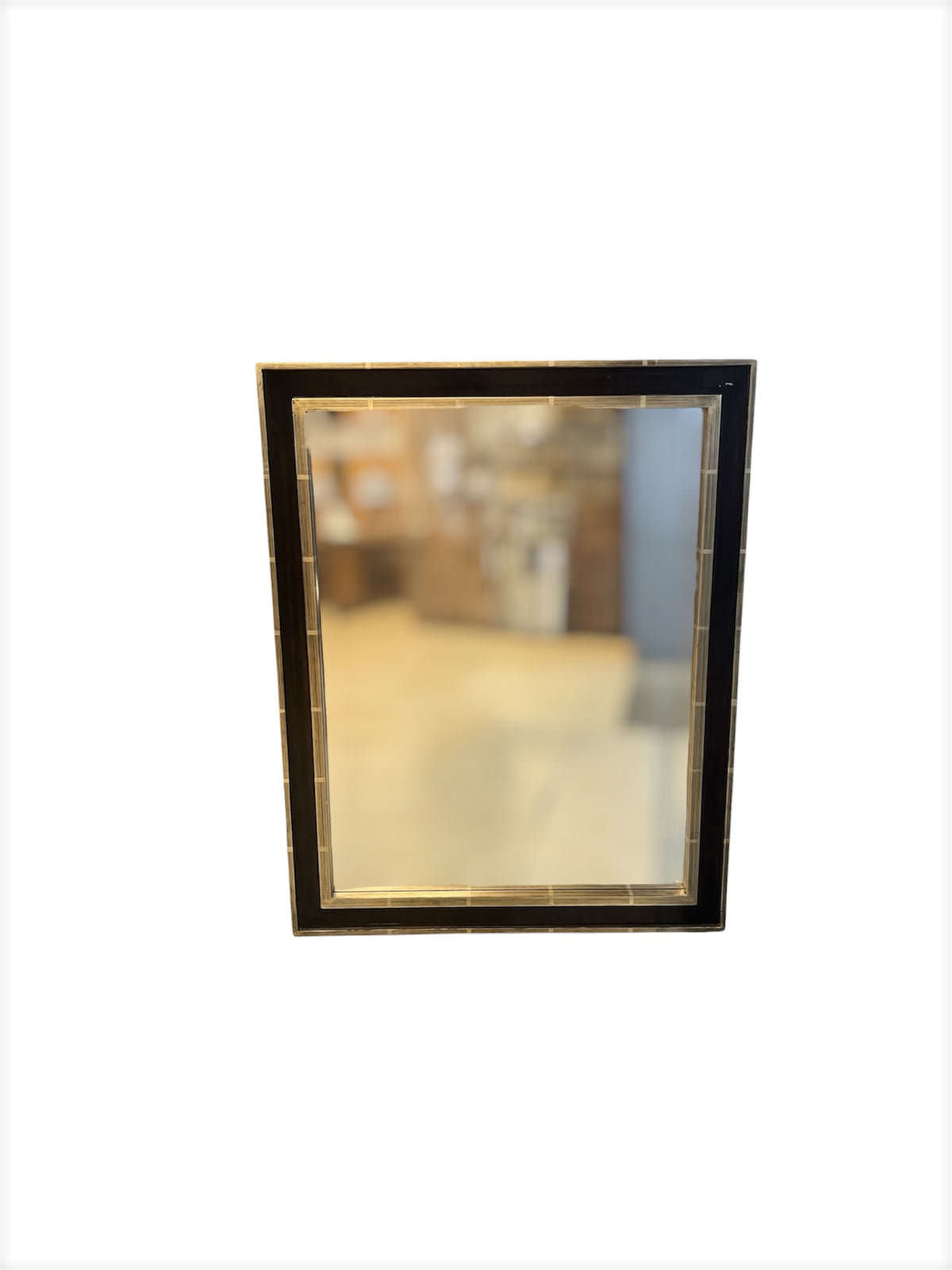 Two Tone Dark Brown & Silver Mirror