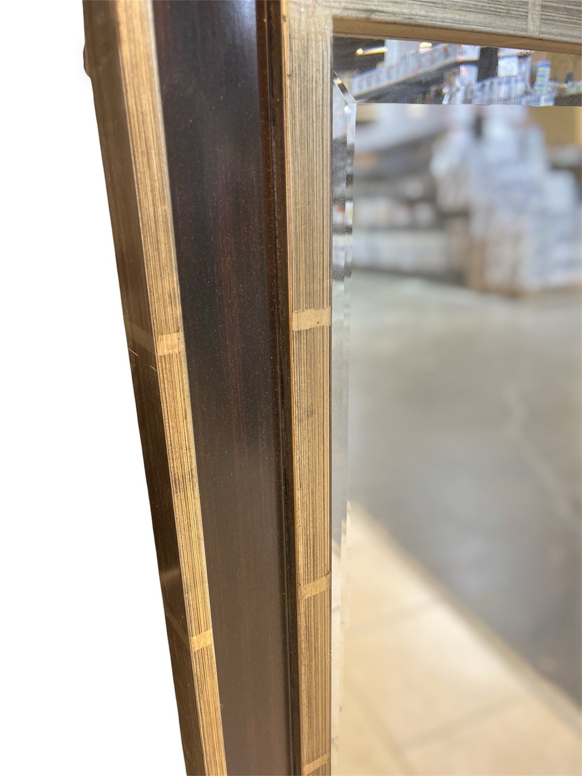 Two Tone Dark Brown & Silver Mirror