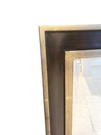 Two Tone Dark Brown & Silver Mirror