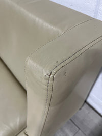 Faux Beige Leather Accent Chair