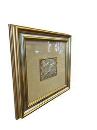 Silver and Gold Embossed Metal Bas-Relief Village Wall Art