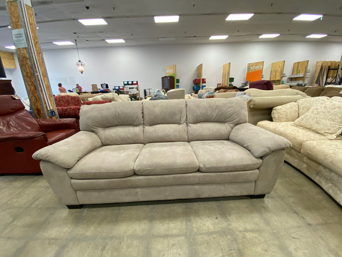 Light Beige Fabric Three Seater Sofa