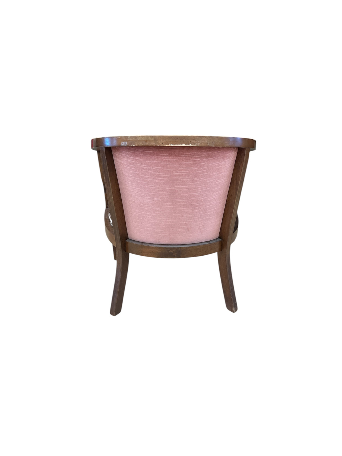 Pink Tub Chair with Rattan Sides