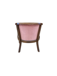 Pink Tub Chair with Rattan Sides