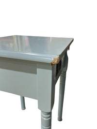 Light Blue Accent Side Table with Drawer & Lower Shelf