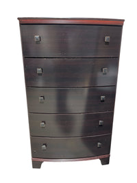 Espresso Dark Brown Tone 5 Drawer Tall Boy