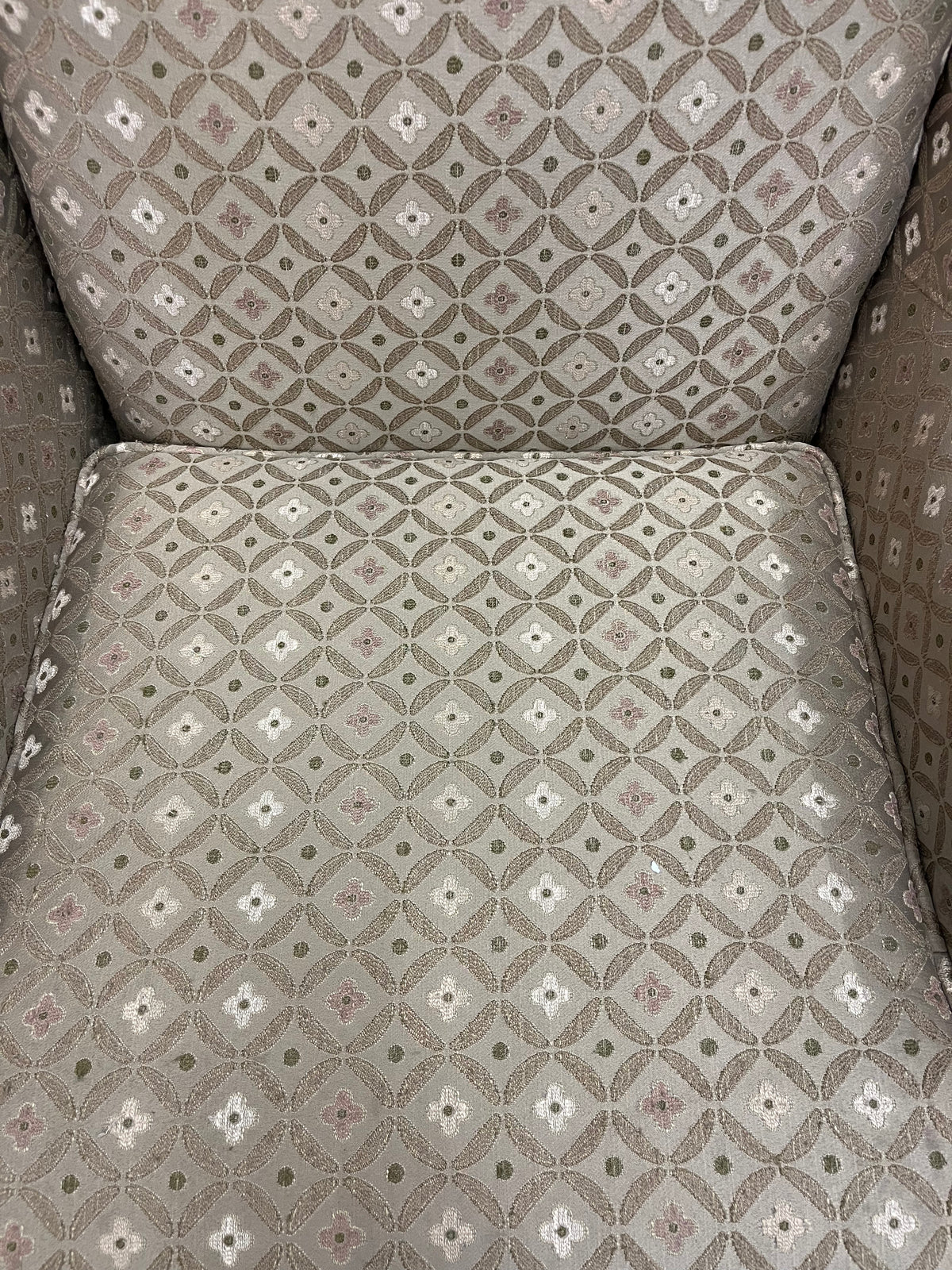 Traditional Wingback Accent w/ Queen Anne Legs in Earthy Tones