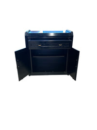 Modern Black Accent Cabinet with Gold Hardware