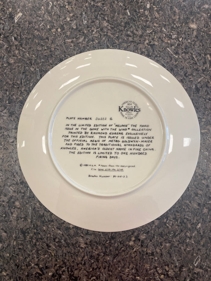 1980 "Melanie" the third issue in "Gone with the Wind" Collector's Plate