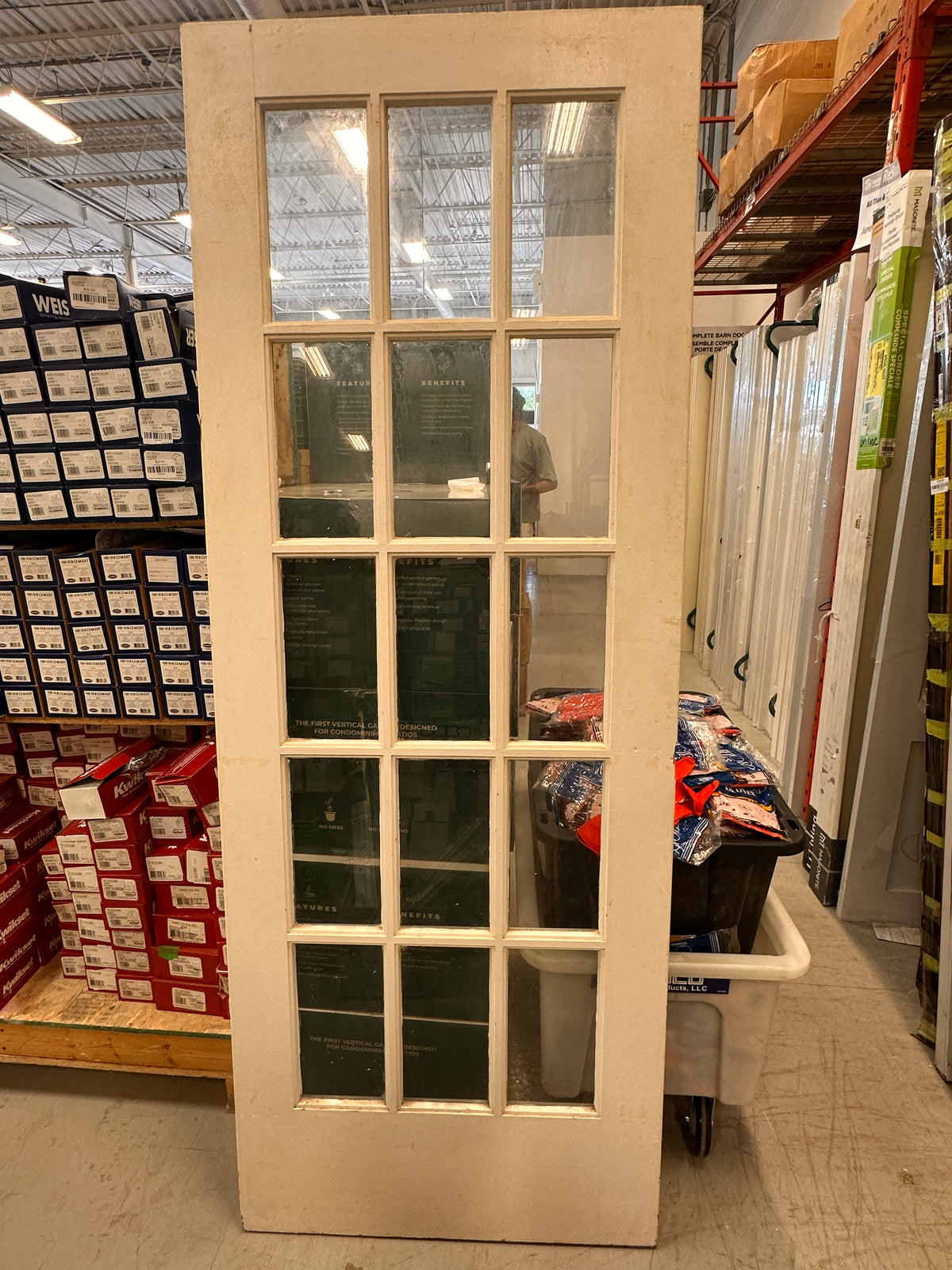 15 panel glass door 31"W x 80"H