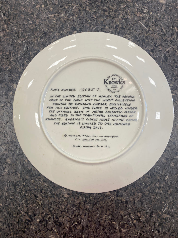 "Ashley" the Second Issue in Gone with the Wind Collector's Plate