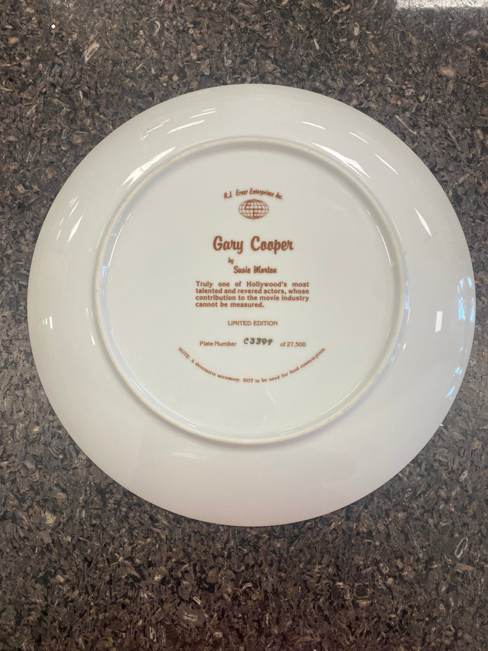 "Gary Cooper" by Susie Morton Collector's Plate