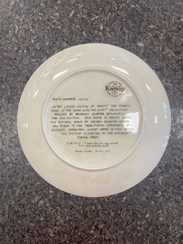 "Rhett' the forth issue of Gone with the Wind Collector's Plate by Raymond Kursar