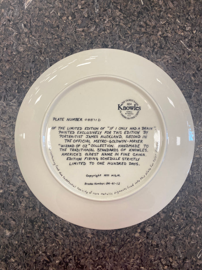 Limited Edition of "If I Only Had Brain" Collectable Plate by James Auckland
