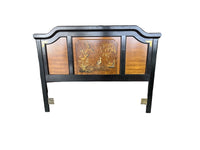 Burlwood Queen Headboard with Crane & Floral Inlay