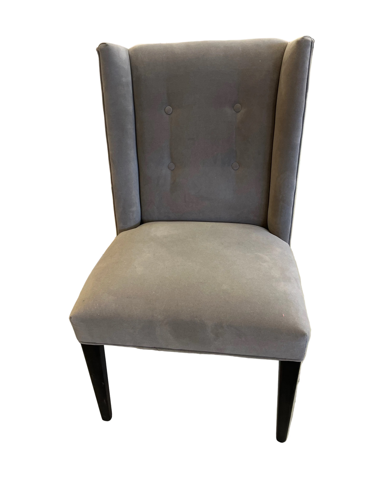 Grey Upholstered Wingback Chair