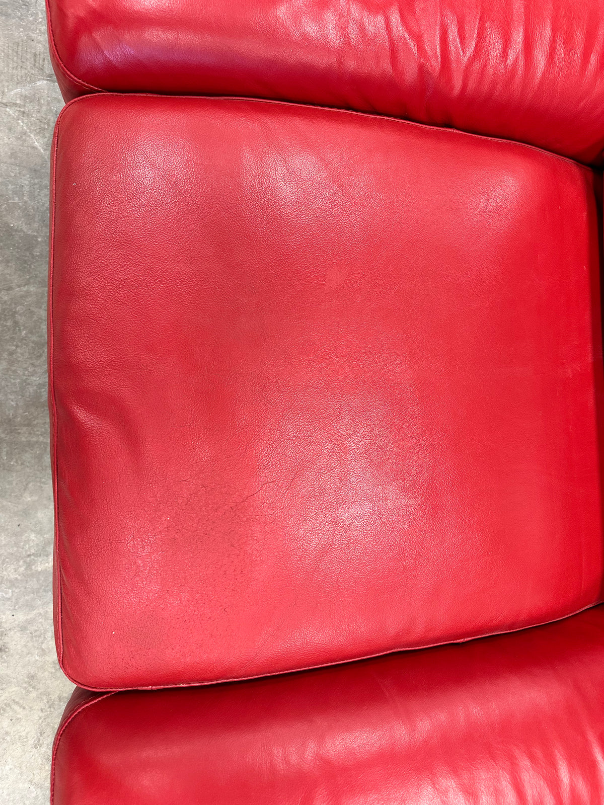 Modern Silhouette Vibrant Red Italsofa Leather Armchair
