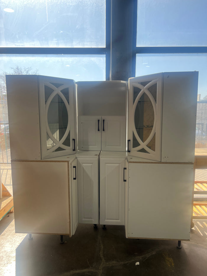 White Kitchen Set of 5 Cabinets