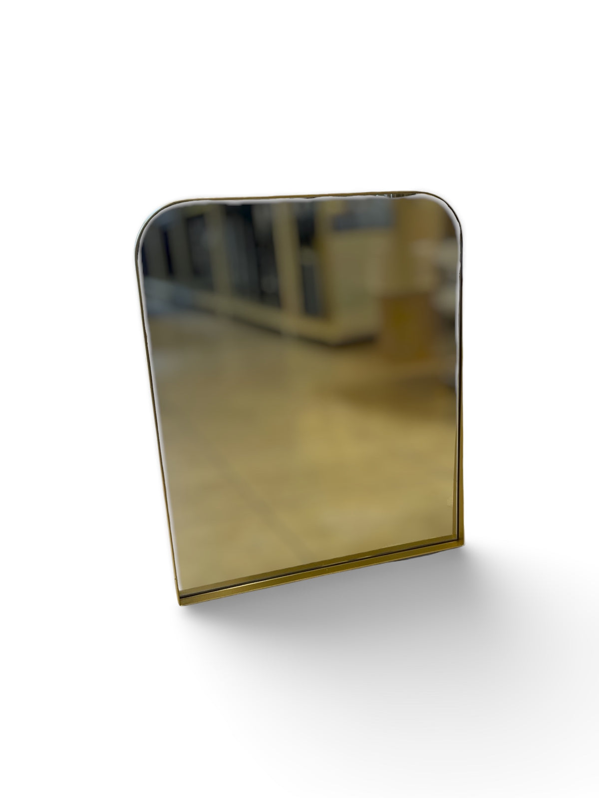 Modern Gold Tone Arched Wall Mirror